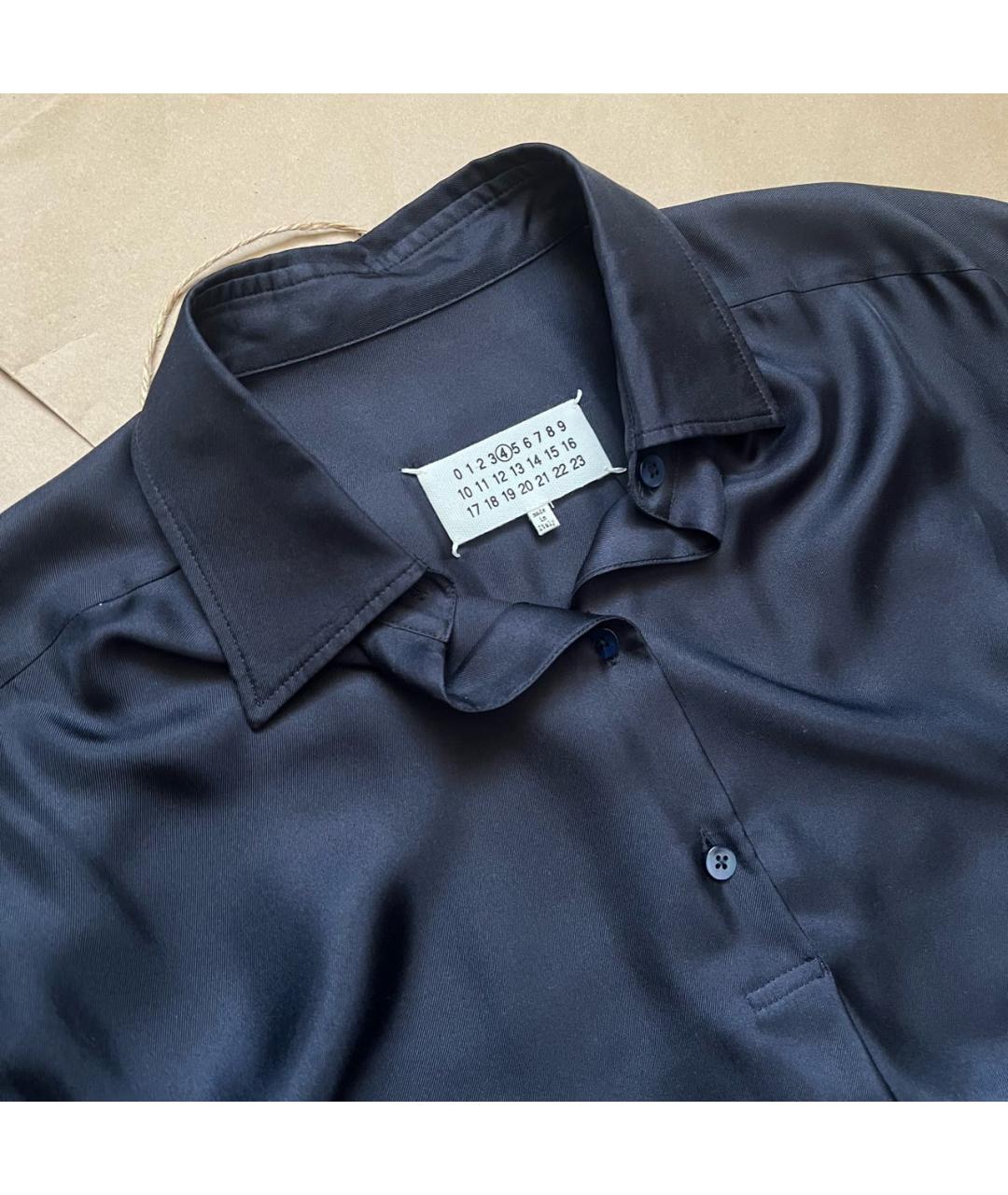 MAISON MARGIELA Темно-синее шелковое повседневное платье, фото 2