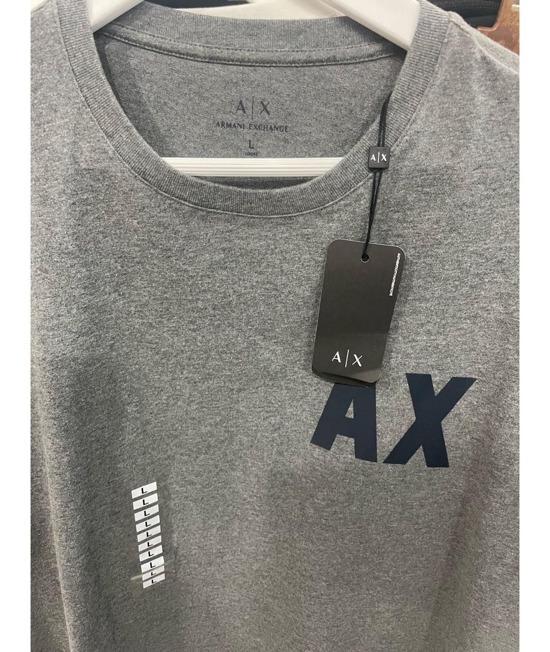 ARMANI EXCHANGE Антрацитовая хлопковая футболка, фото 3