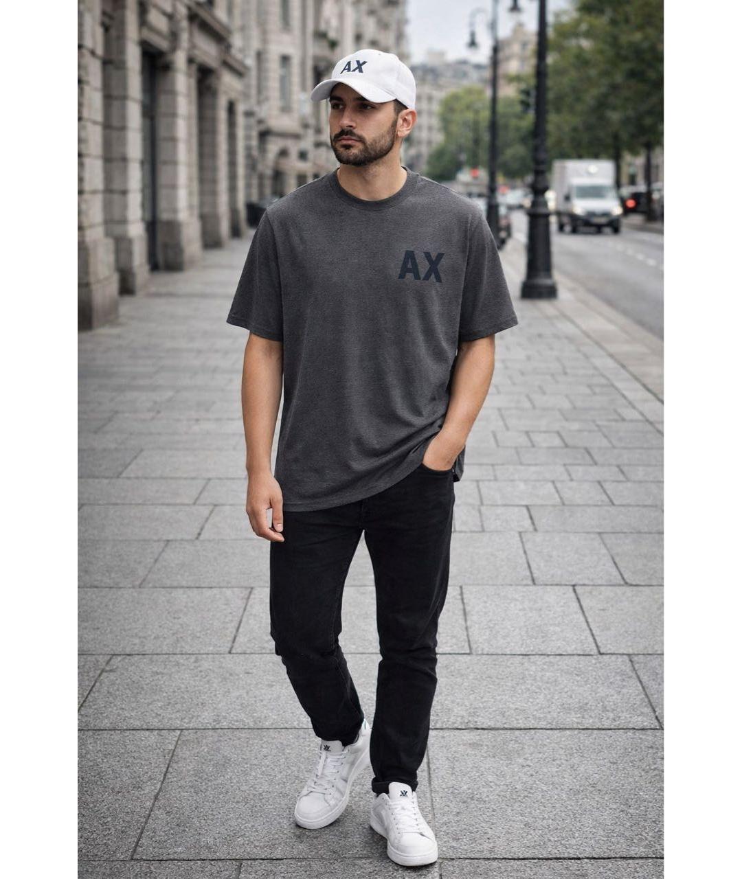 ARMANI EXCHANGE Антрацитовая хлопковая футболка, фото 6