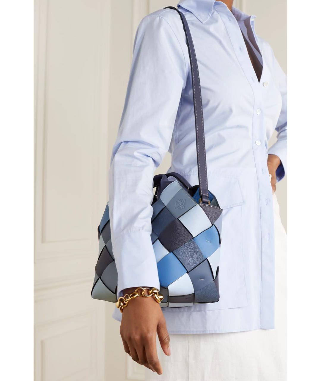 LOEWE Голубая кожаная сумка тоут, фото 5