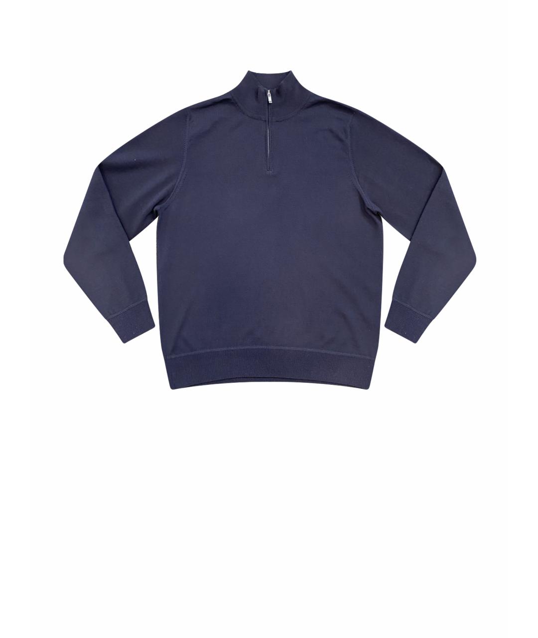 ZZEGNA Темно-синий шерстяной джемпер / свитер, фото 1