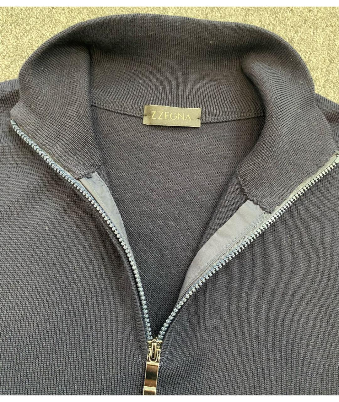 ZZEGNA Темно-синий шерстяной джемпер / свитер, фото 3