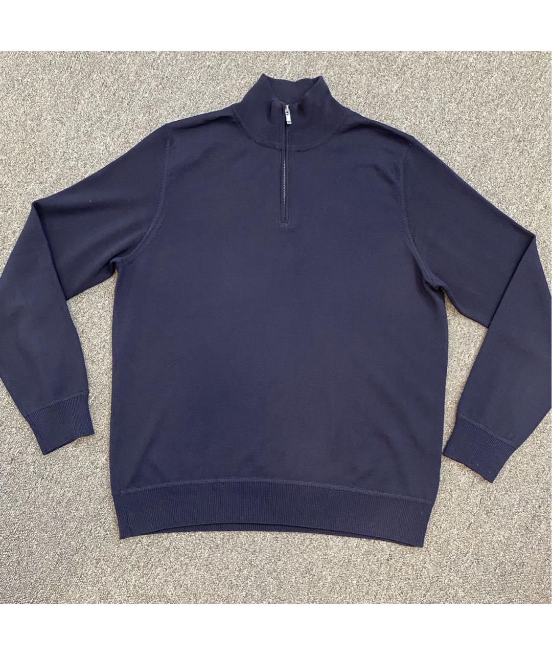 ZZEGNA Темно-синий шерстяной джемпер / свитер, фото 6