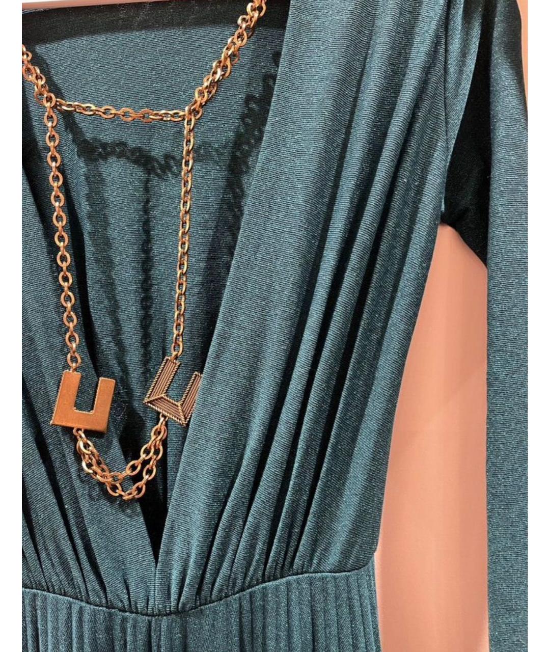 ELISABETTA FRANCHI Зеленые вискозное вечернее платье, фото 3