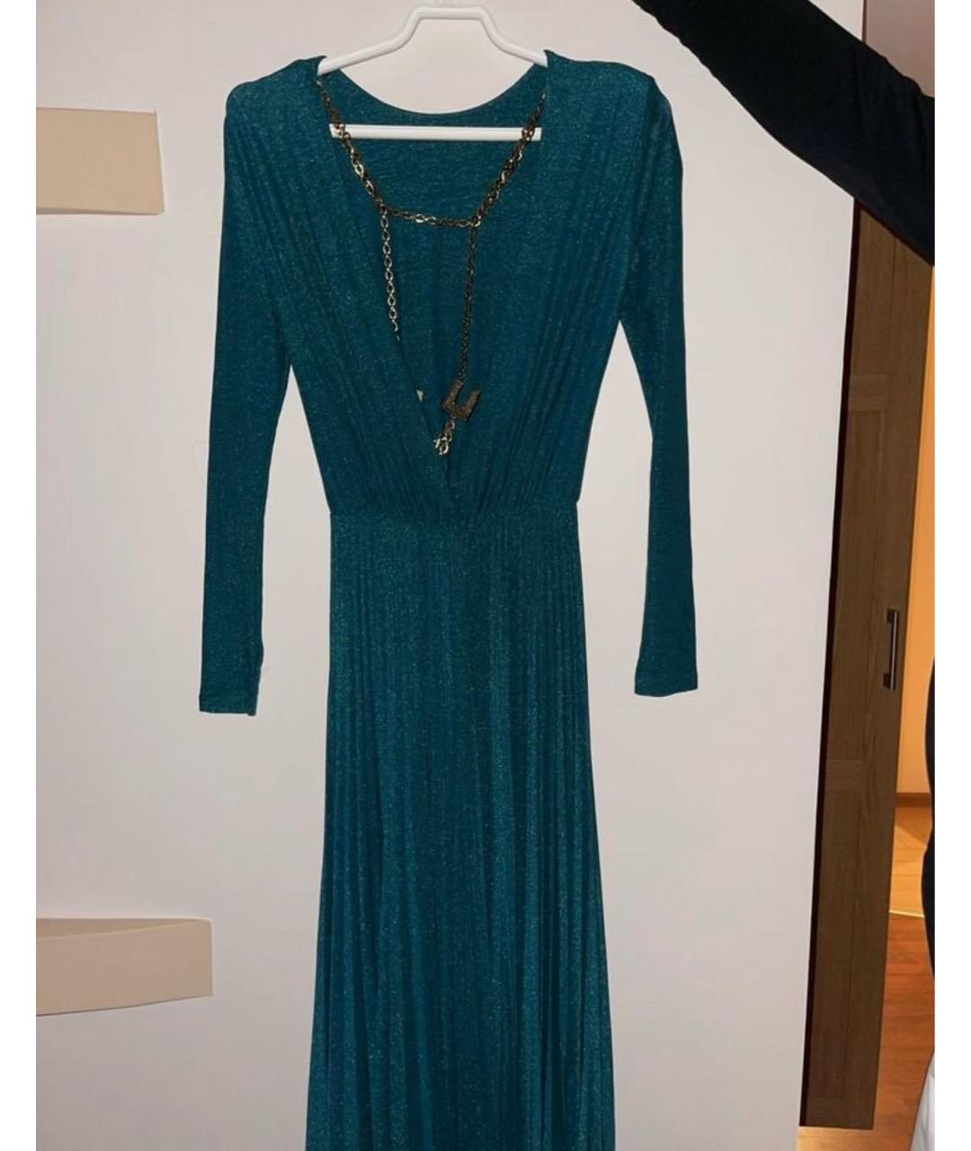 ELISABETTA FRANCHI Зеленые вискозное вечернее платье, фото 8