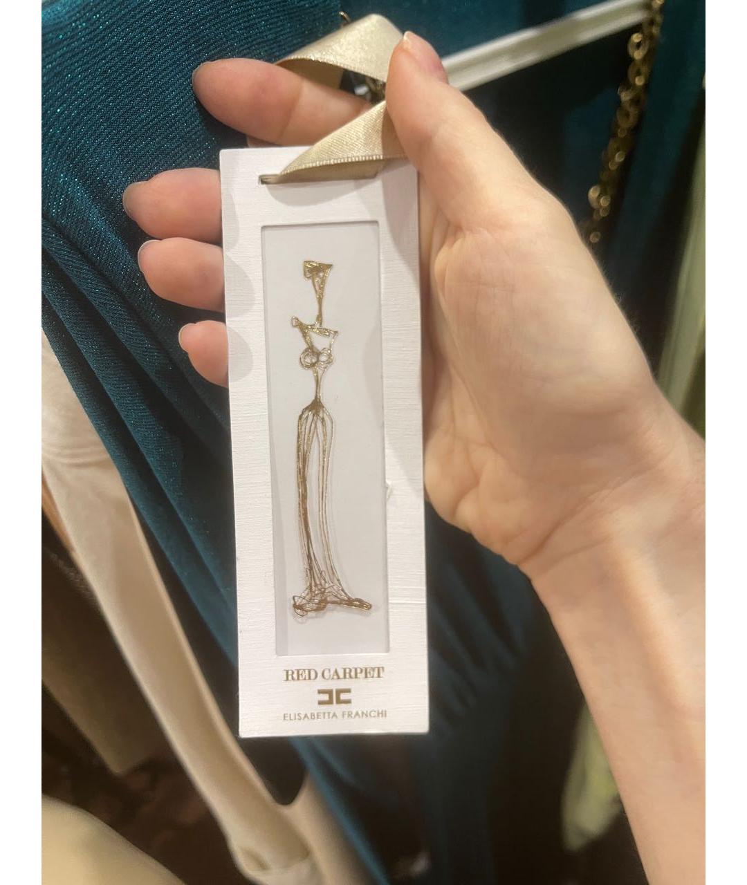 ELISABETTA FRANCHI Зеленые вискозное вечернее платье, фото 7