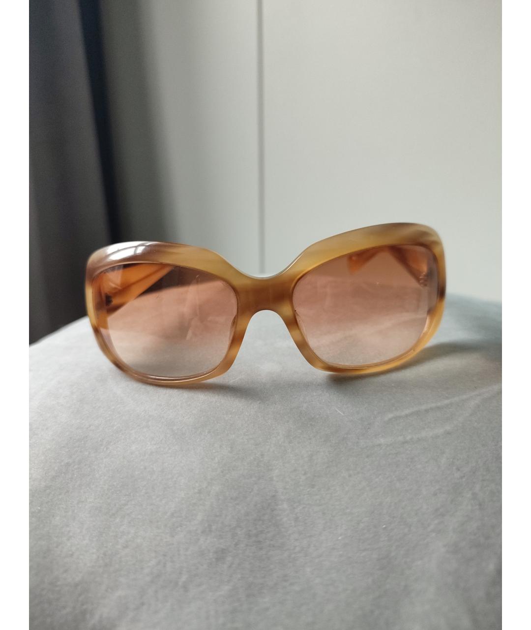 GIORGIO ARMANI Бежевые пластиковые солнцезащитные очки, фото 4