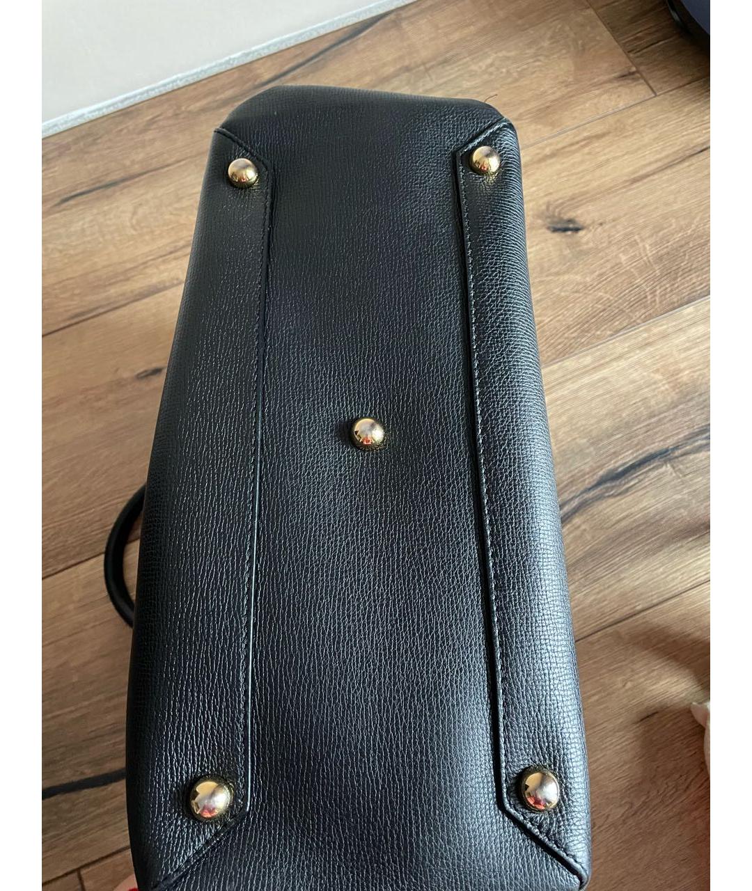 BURBERRY Черная кожаная сумка с короткими ручками, фото 7