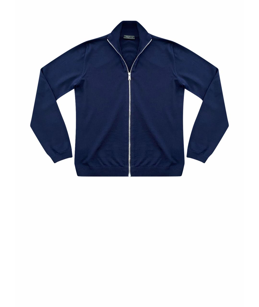 PRADA Темно-синий шерстяной джемпер / свитер, фото 1