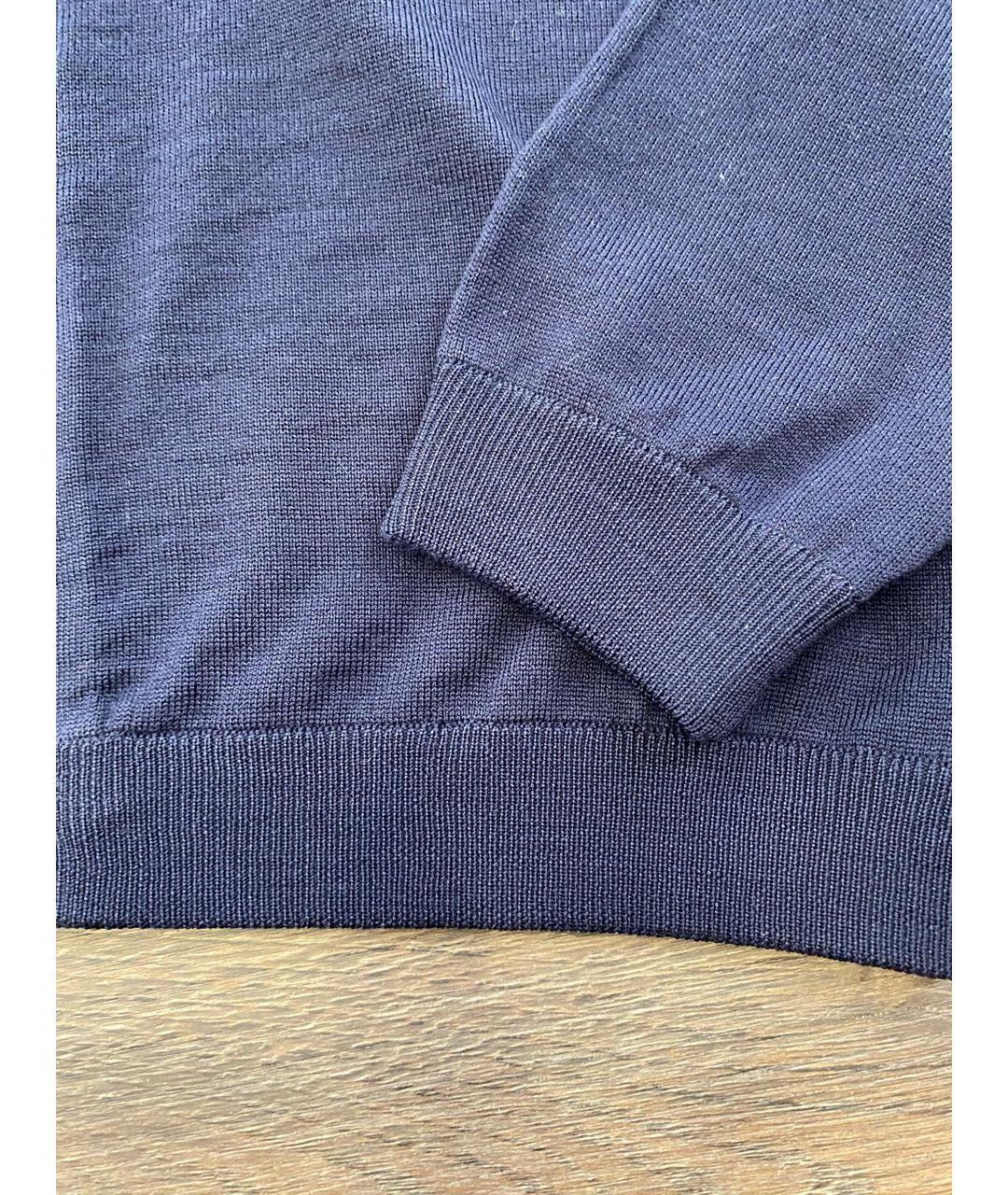 PRADA Темно-синий шерстяной джемпер / свитер, фото 6