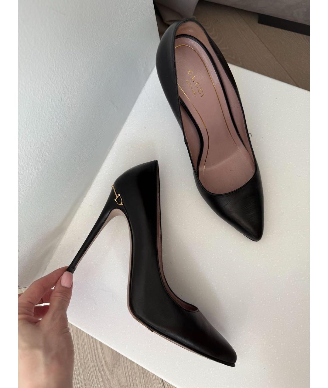 GUCCI Черные кожаные туфли, фото 3