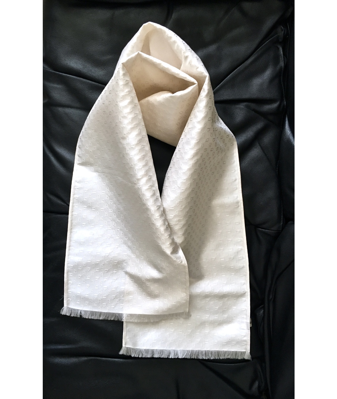 BILANCIONI Белый шелковый шарф, фото 5