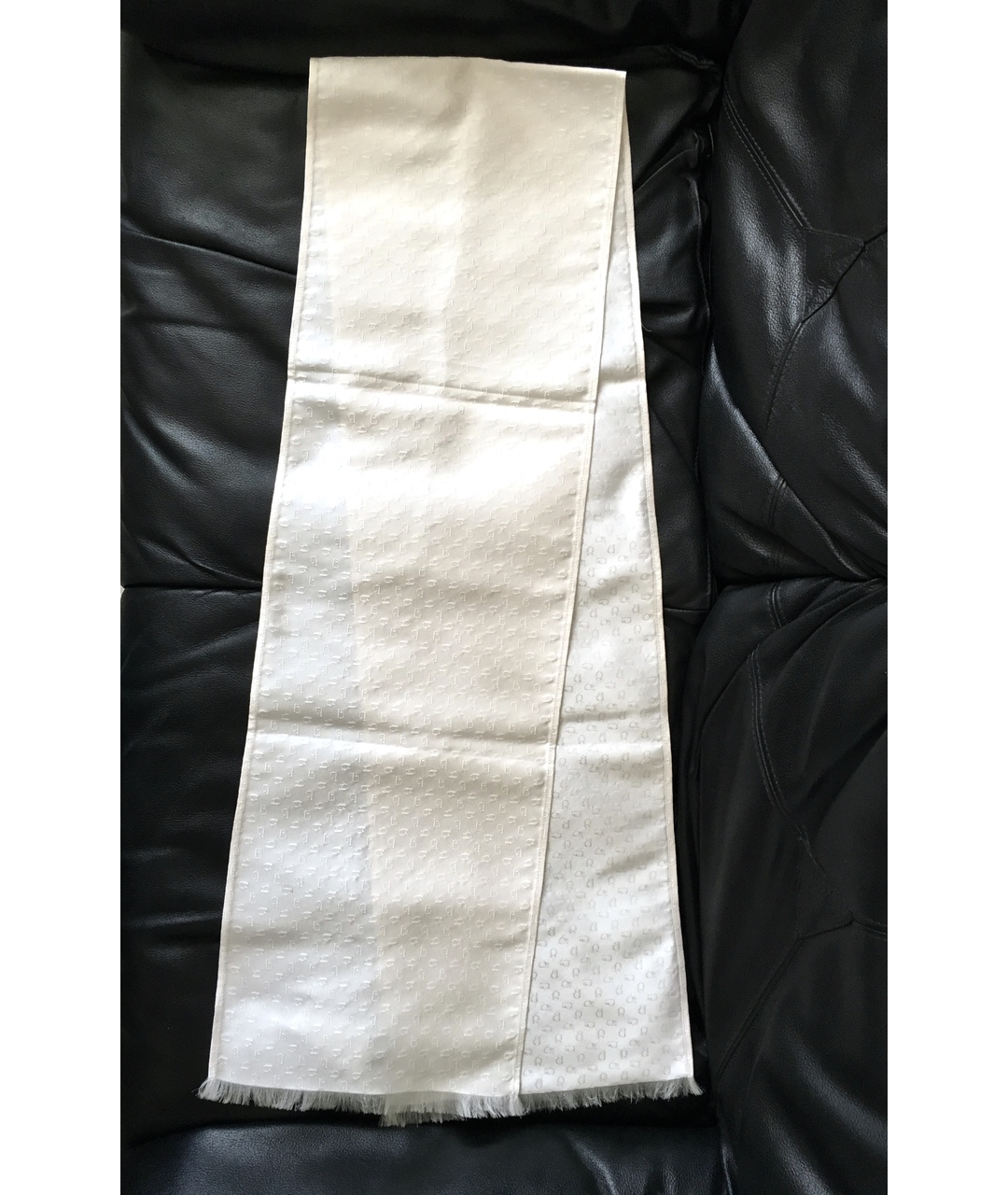 BILANCIONI Белый шелковый шарф, фото 2