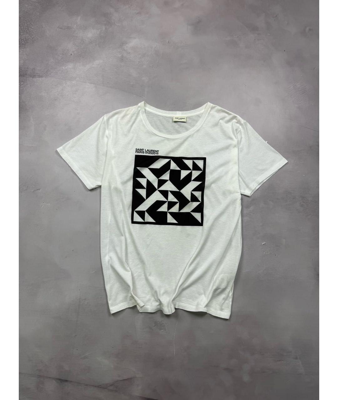 SAINT LAURENT Белая хлопковая футболка, фото 9