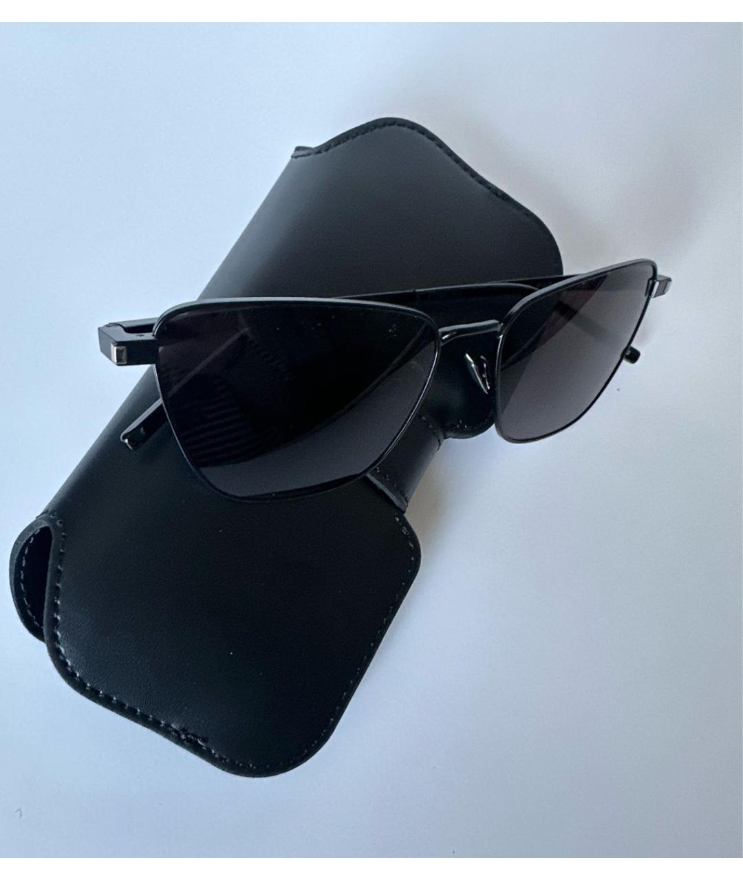 SAINT LAURENT Черные металлические солнцезащитные очки, фото 7