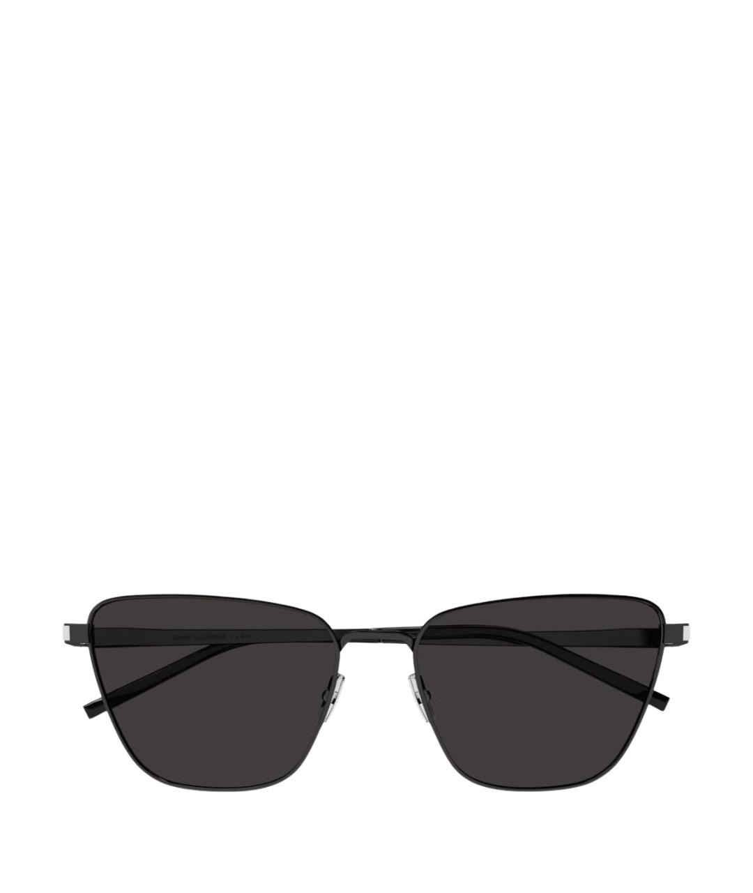 SAINT LAURENT Черные металлические солнцезащитные очки, фото 1