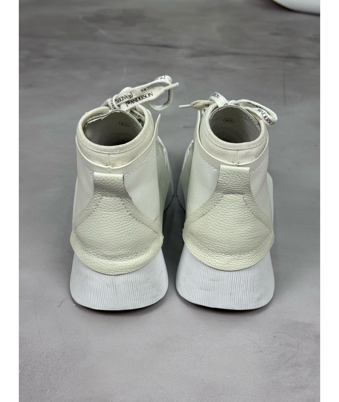 J.W.ANDERSON Белые кожаные высокие кроссовки / кеды, фото 4