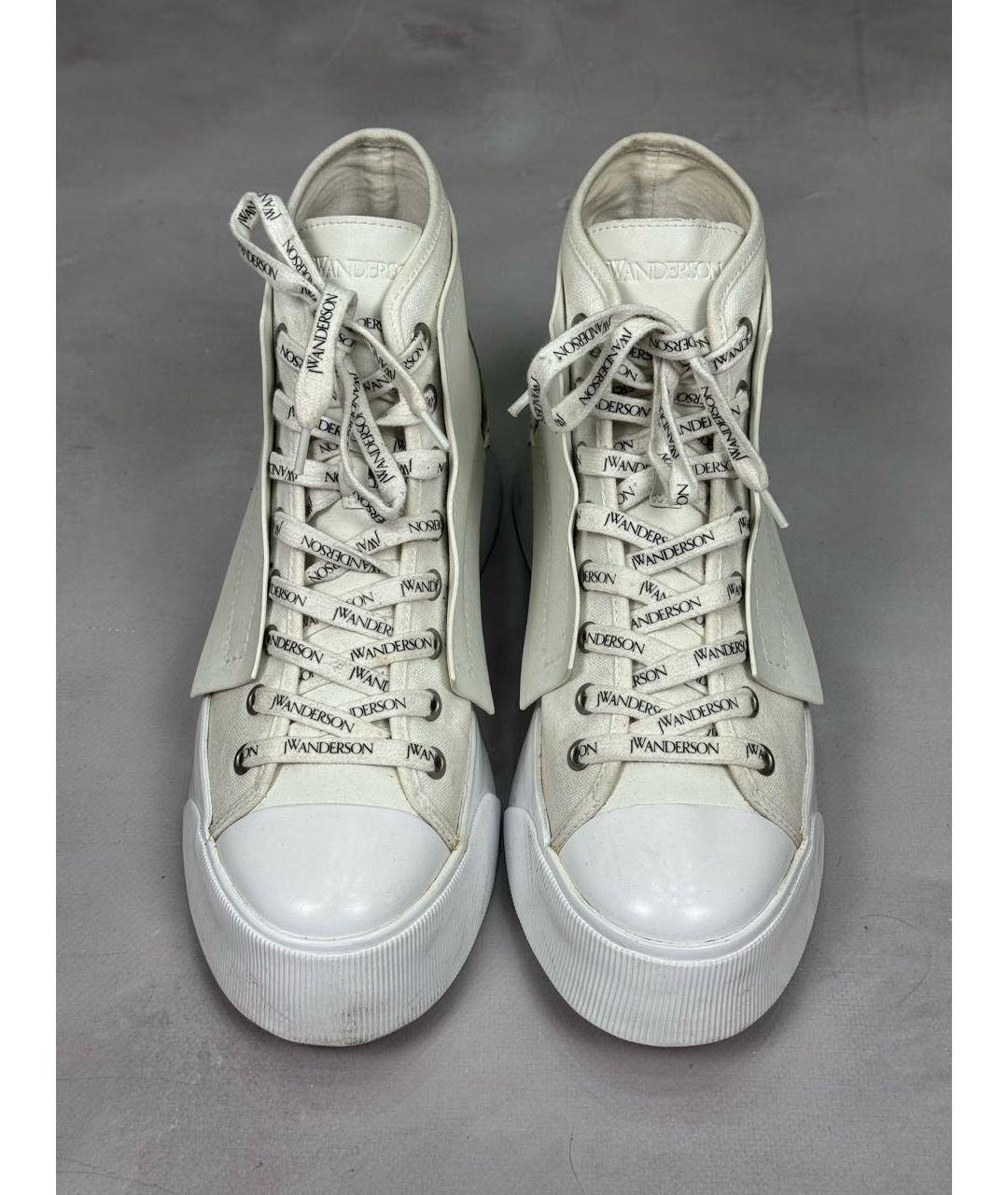 J.W.ANDERSON Белые кожаные высокие кроссовки / кеды, фото 3