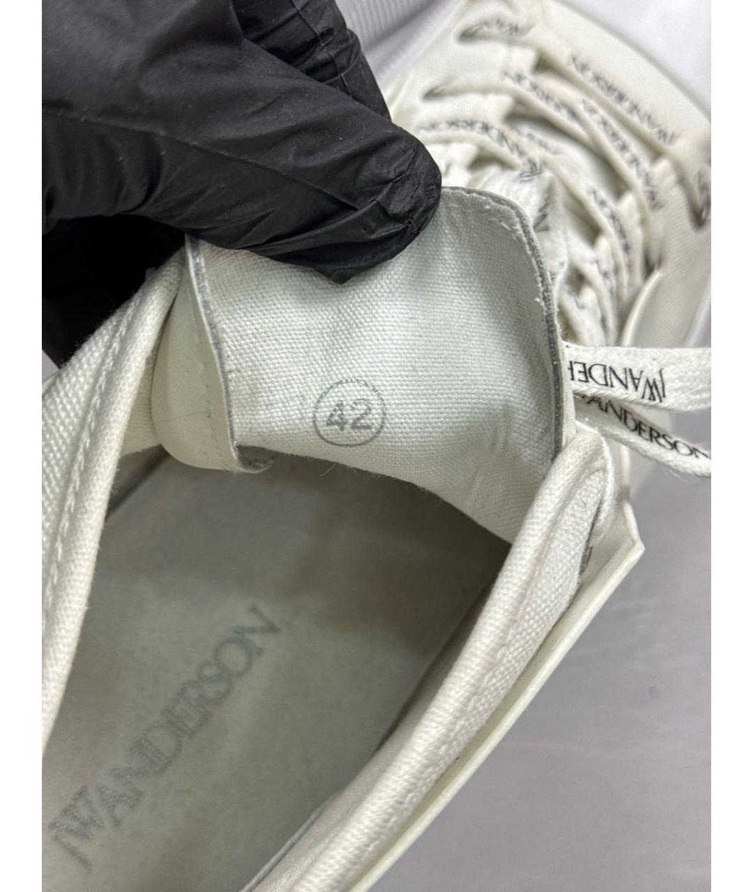 J.W.ANDERSON Белые кожаные высокие кроссовки / кеды, фото 8