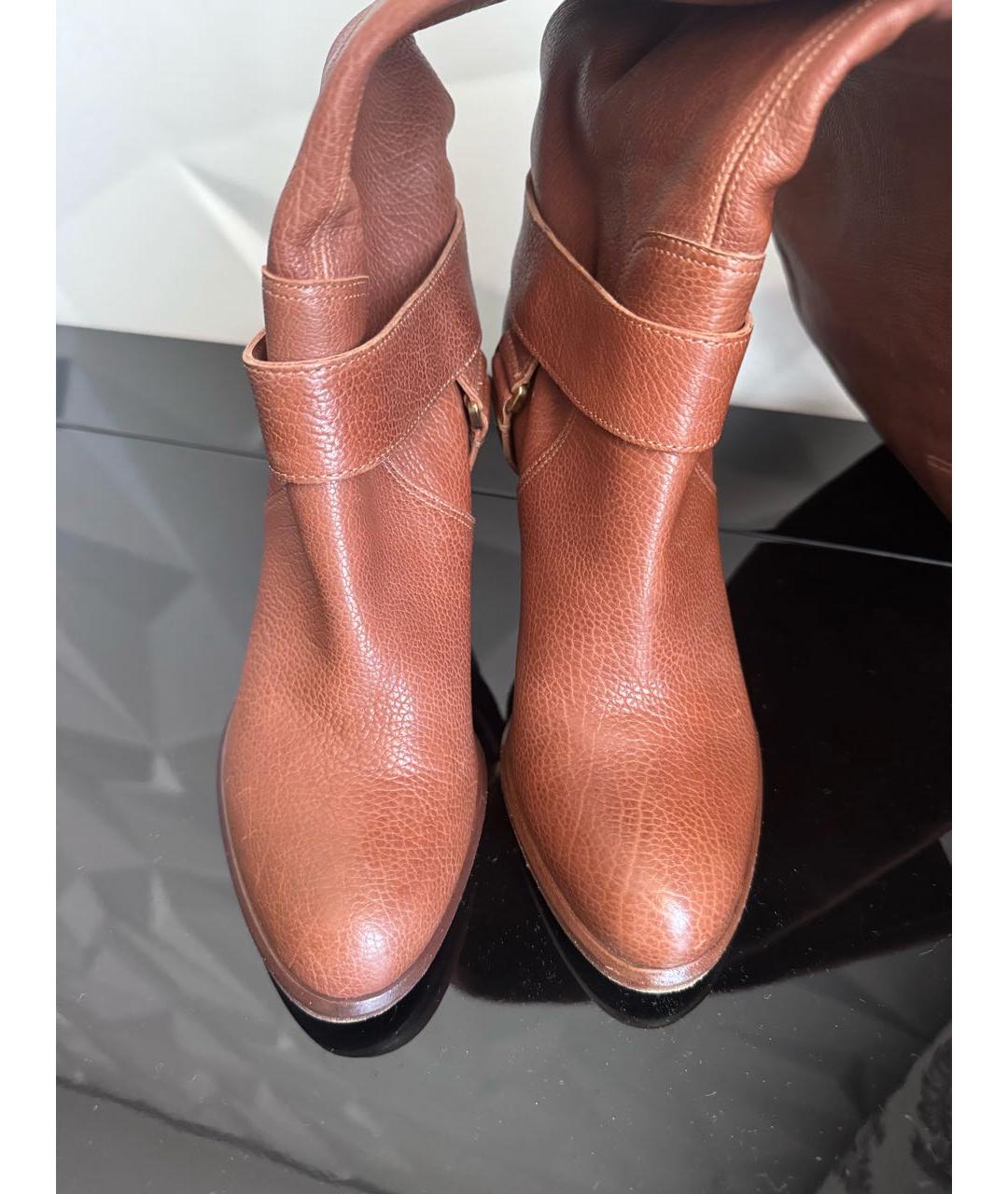 CHRISTIAN DIOR Коричневые кожаные сапоги, фото 3