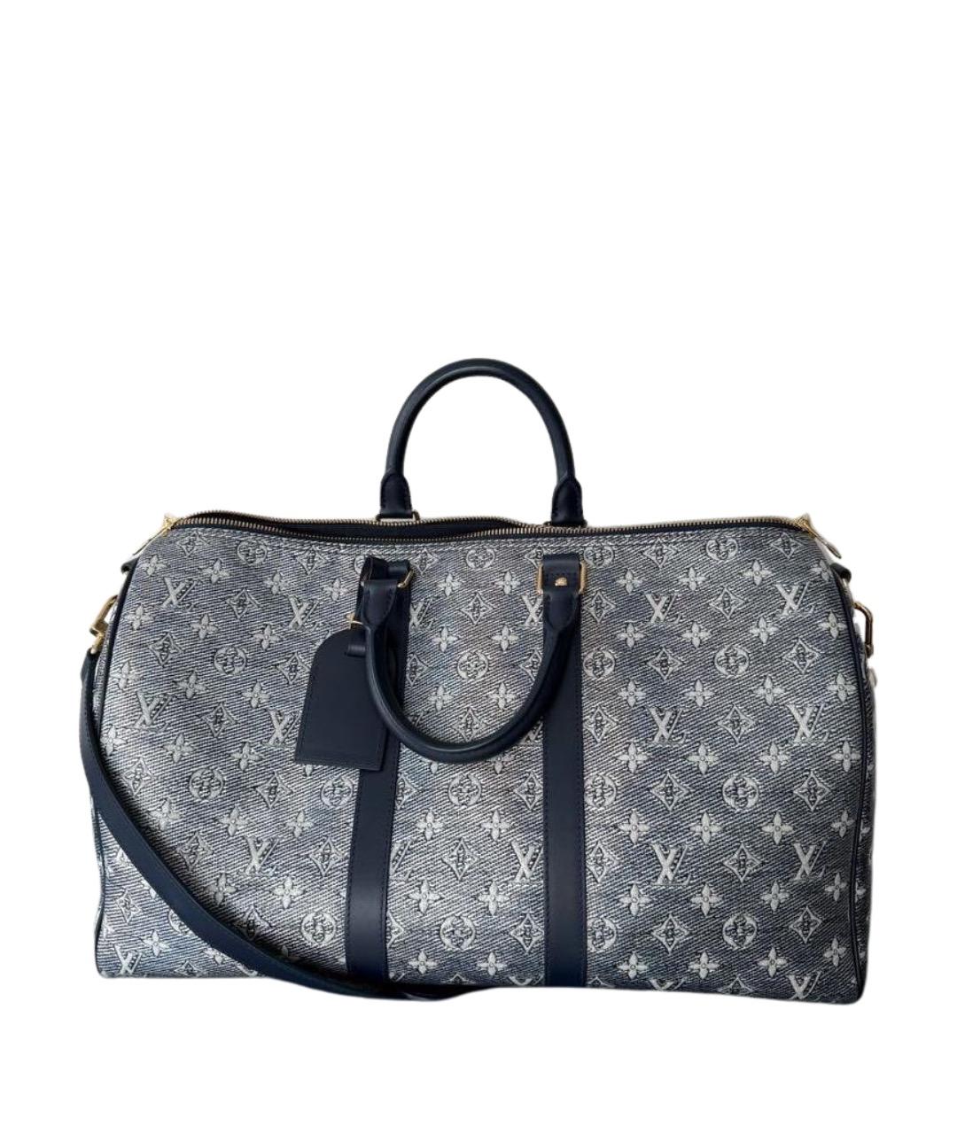 LOUIS VUITTON Голубая деним дорожная/спортивная сумка, фото 1