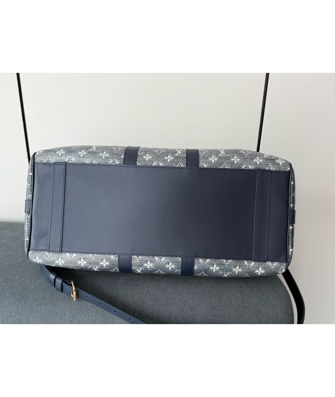 LOUIS VUITTON Голубая деним дорожная/спортивная сумка, фото 4