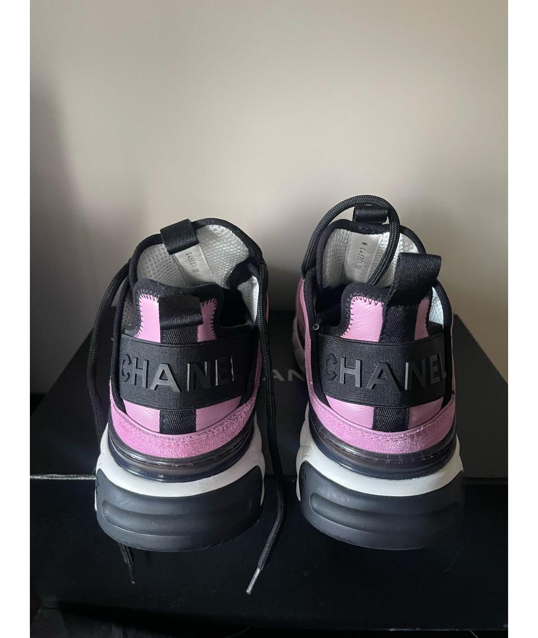 CHANEL Розовые замшевые кроссовки, фото 4