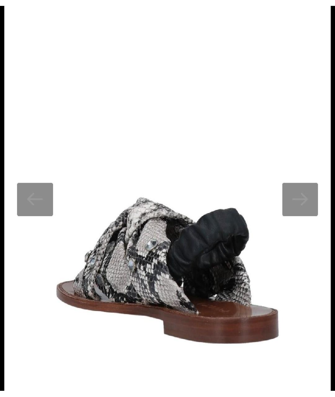 PINKO Серые сандалии из экзотической кожи, фото 2
