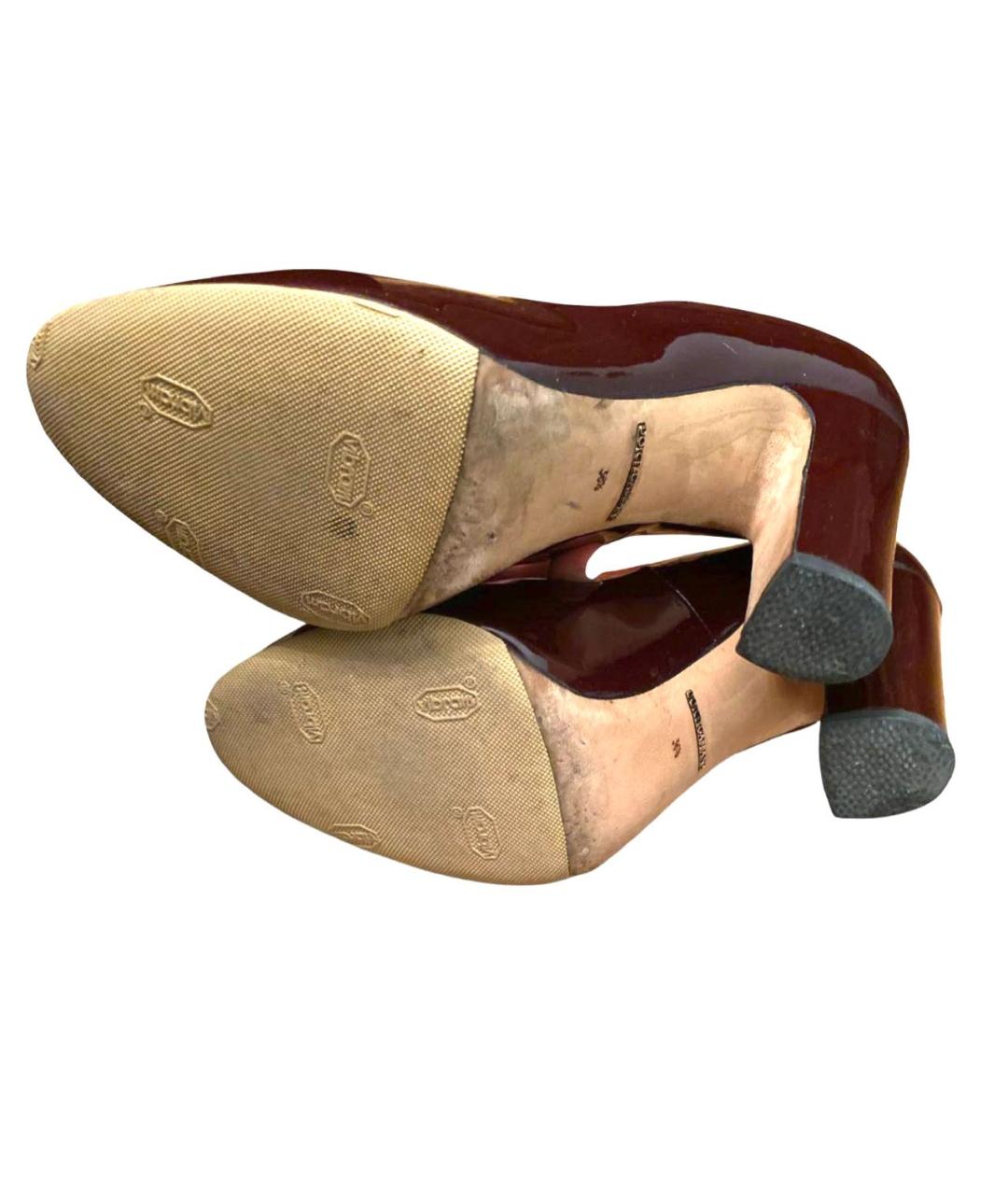 DOLCE&GABBANA Бордовые туфли из лакированной кожи, фото 7