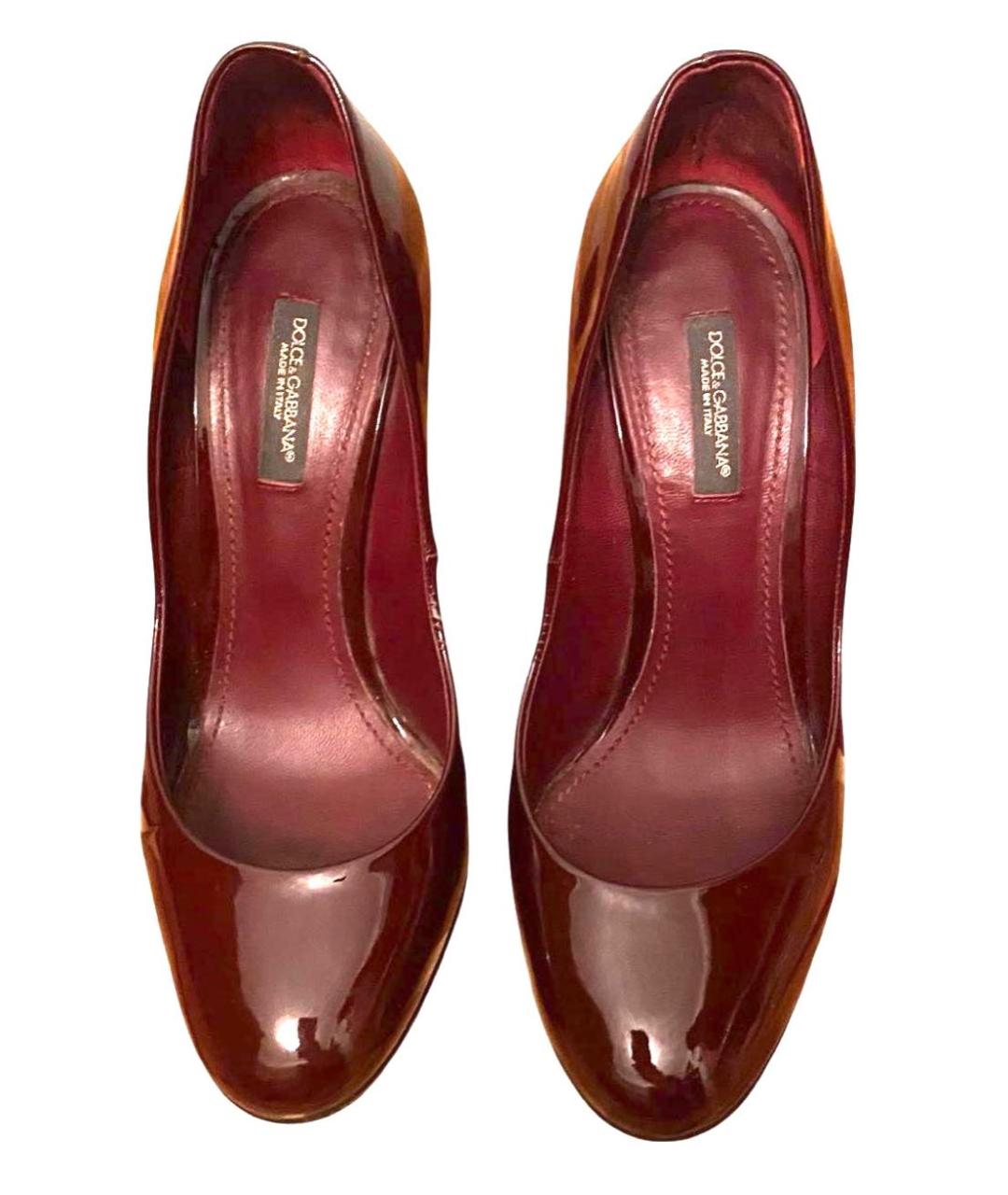 DOLCE&GABBANA Бордовые туфли из лакированной кожи, фото 2