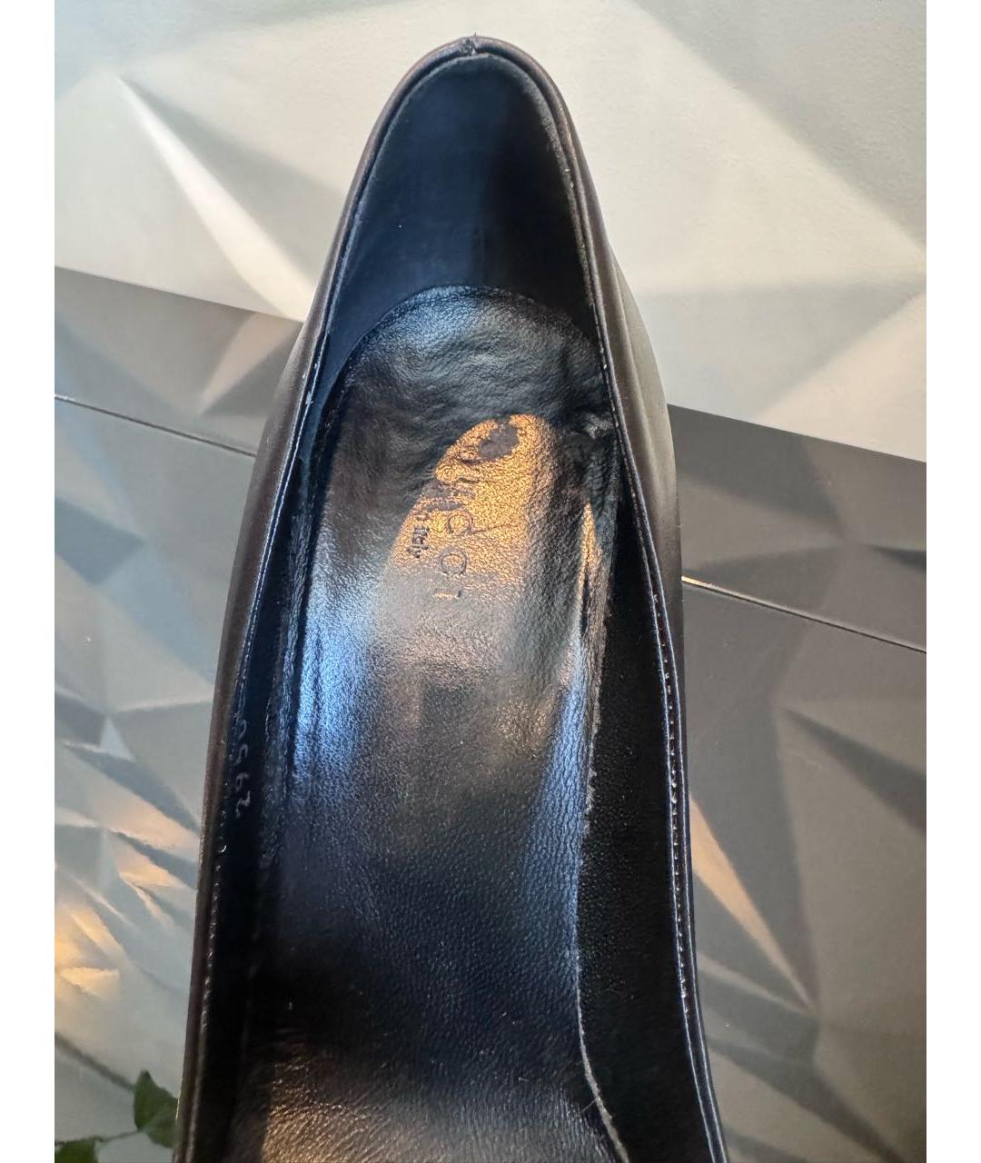 GUCCI Черные кожаные туфли, фото 3