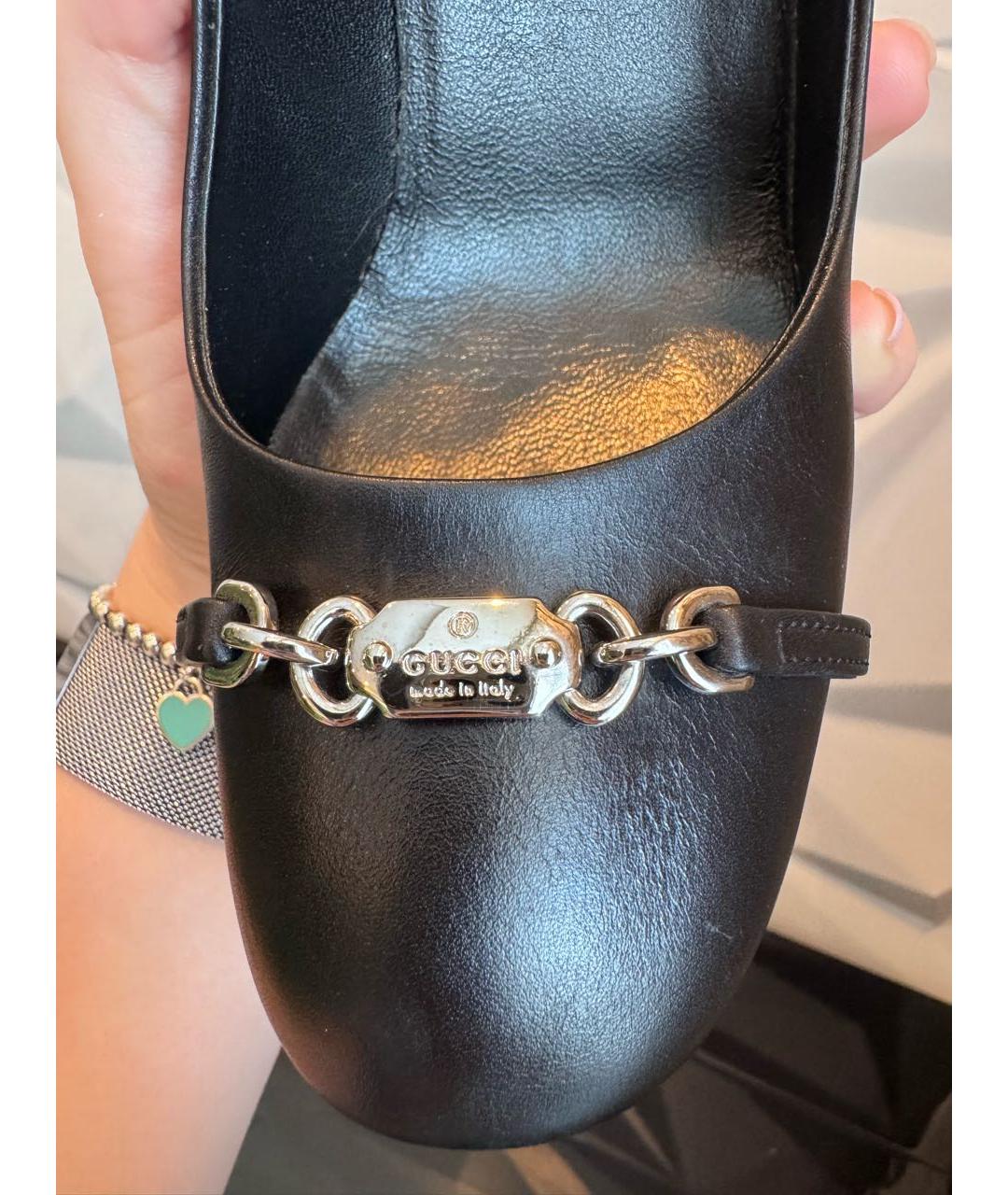 GUCCI Черные кожаные туфли, фото 5