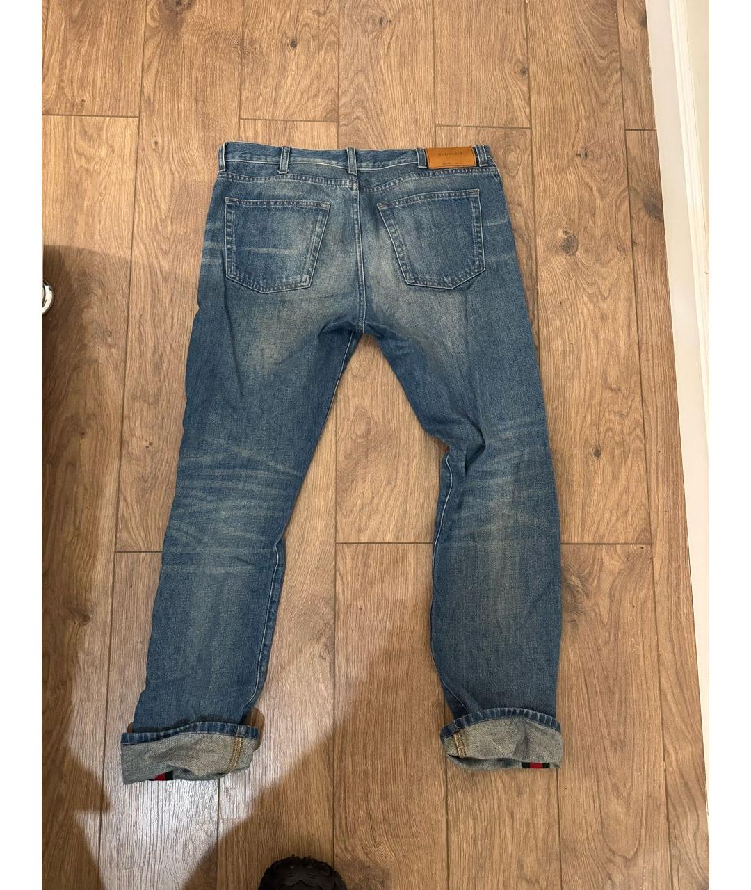 GUCCI Голубые хлопковые джинсы скинни, фото 2