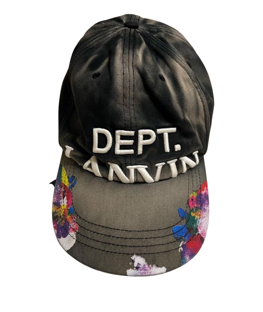 LANVIN Антрацитовая хлопковая кепка/бейсболка, фото 1