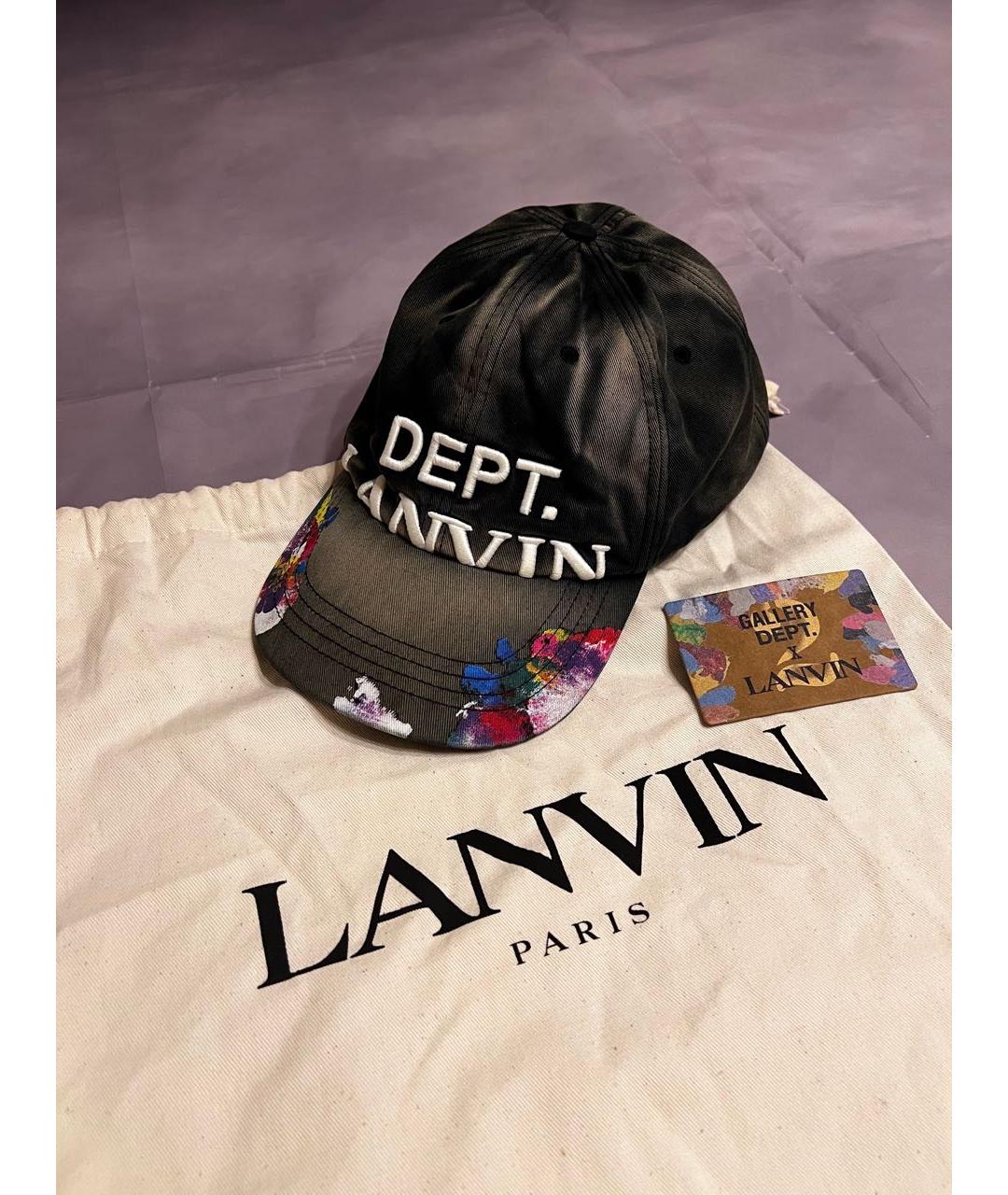 LANVIN Антрацитовая хлопковая кепка/бейсболка, фото 5