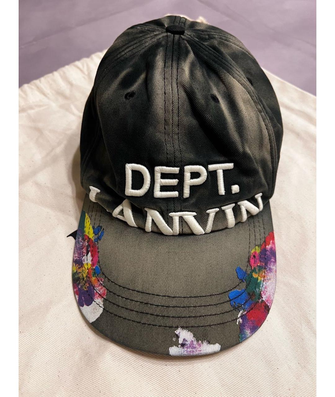LANVIN Антрацитовая хлопковая кепка/бейсболка, фото 8