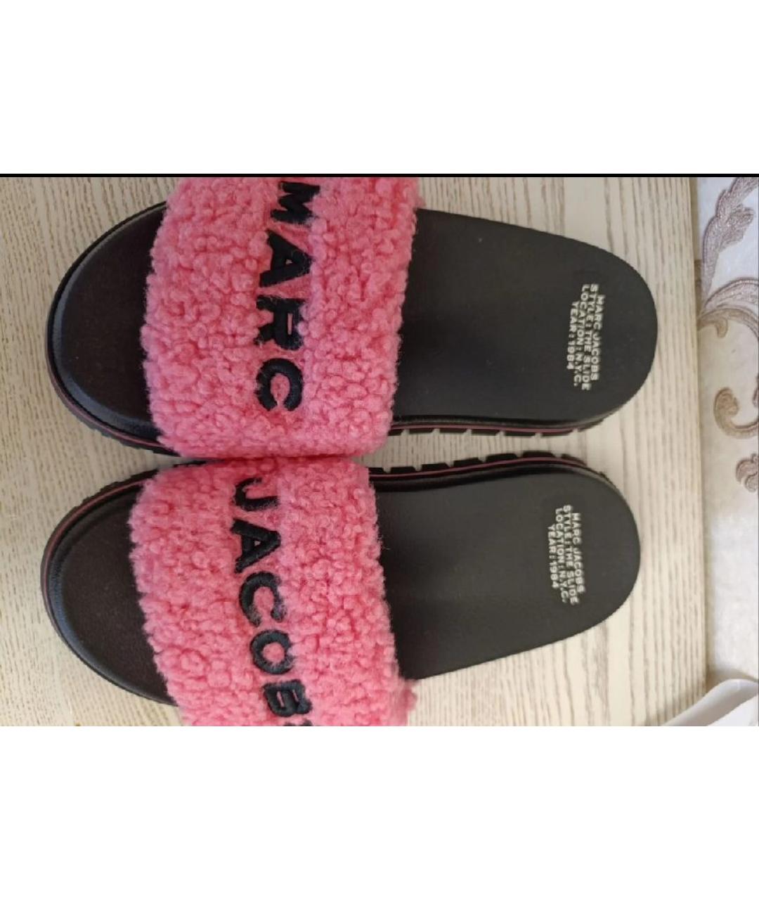 MARC JACOBS Розовые синтетические шлепанцы, фото 3