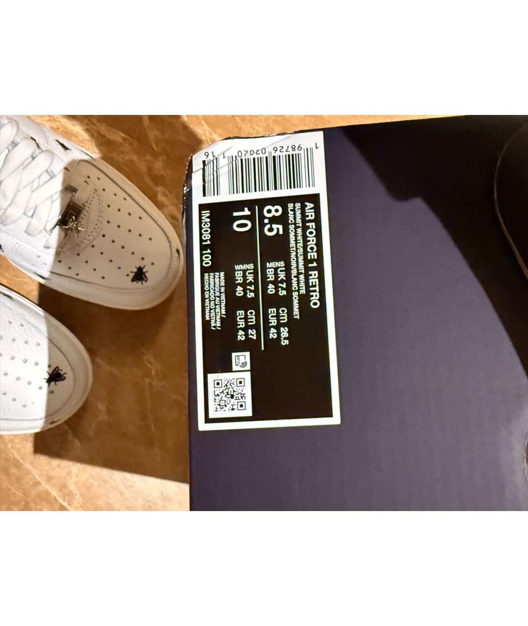 NIKE Белые кожаные низкие кроссовки / кеды, фото 6