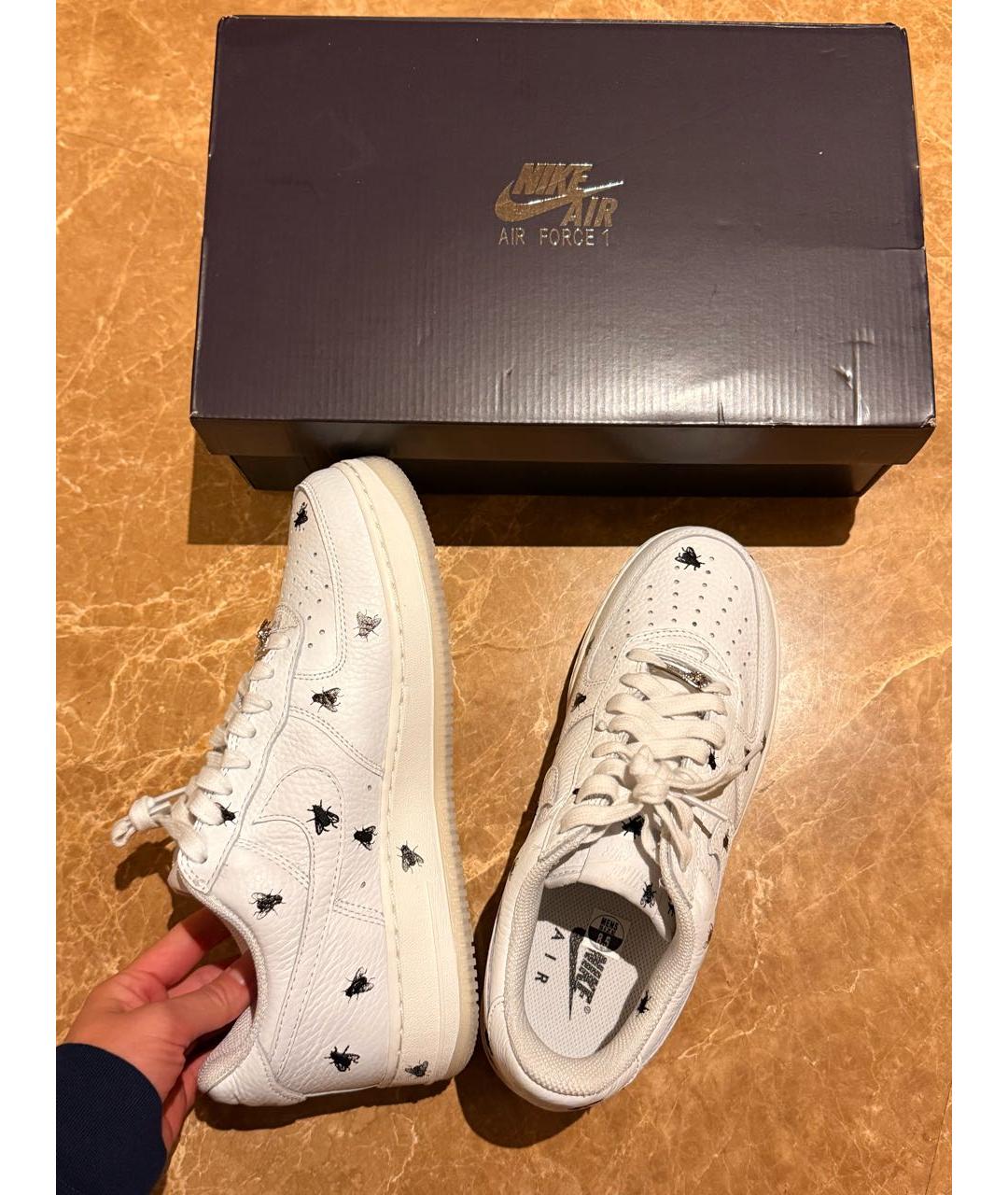 NIKE Белые кожаные низкие кроссовки / кеды, фото 7