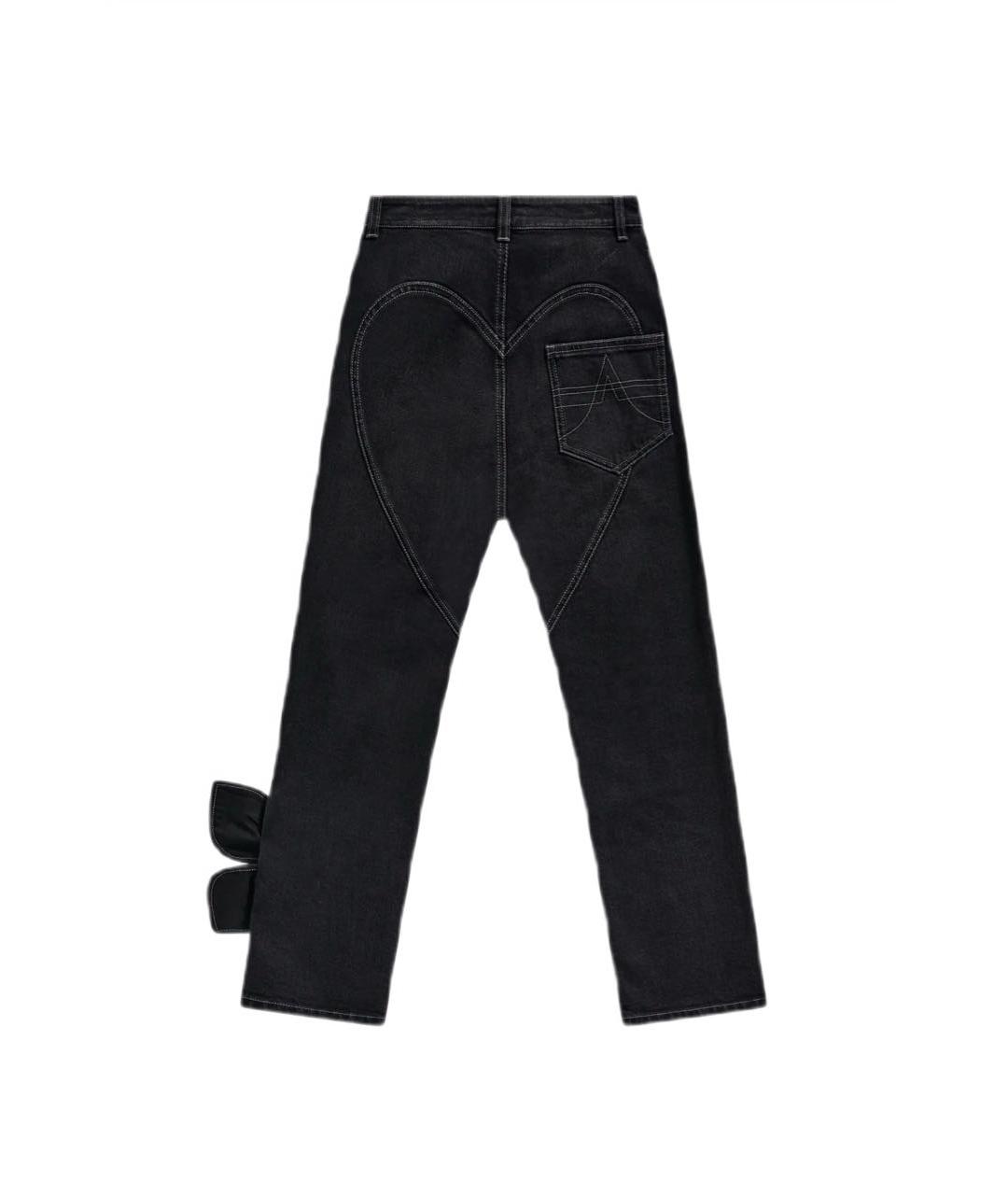 AREA Черные хлопко-эластановые прямые джинсы, фото 2