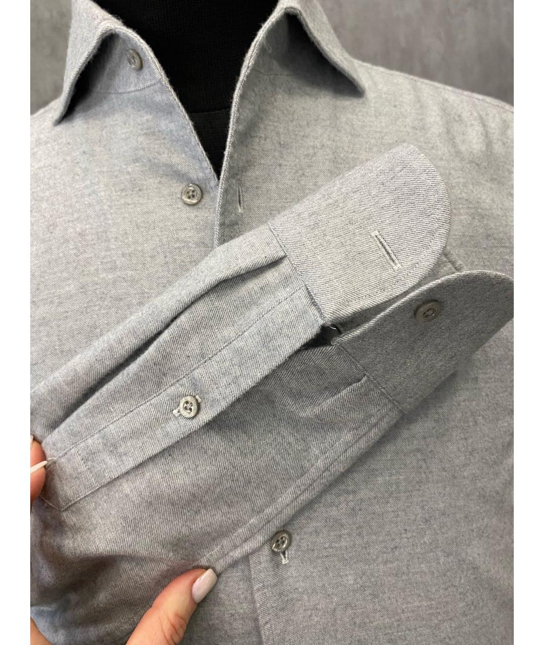 CORNELIANI Серая хлопковая кэжуал рубашка, фото 3