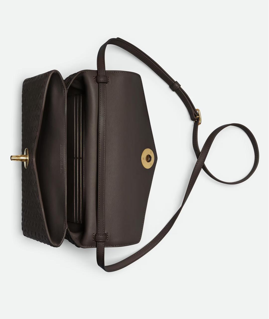 BOTTEGA VENETA Коричневая кожаная сумка через плечо, фото 3