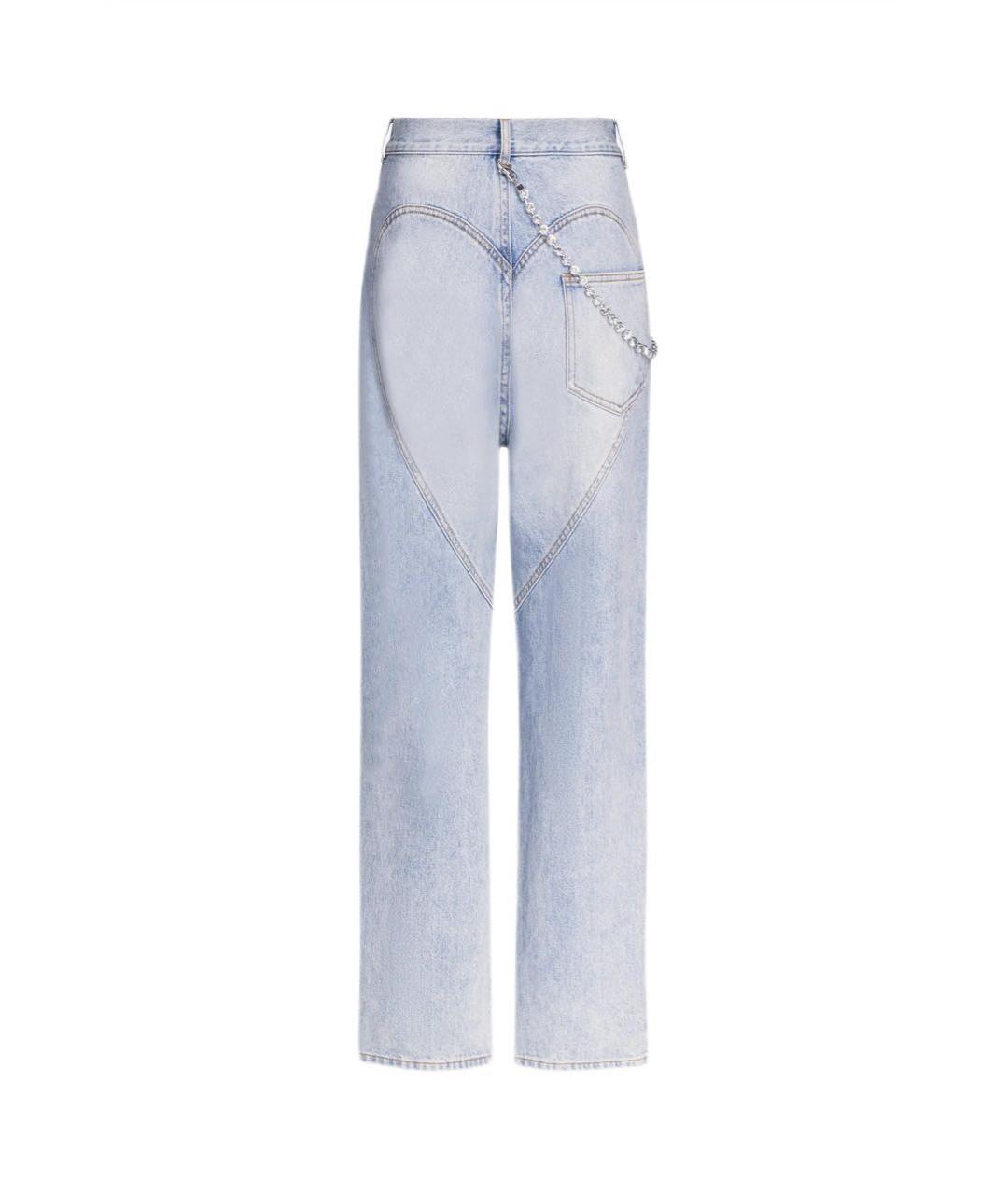 AREA Голубые хлопковые прямые джинсы, фото 2
