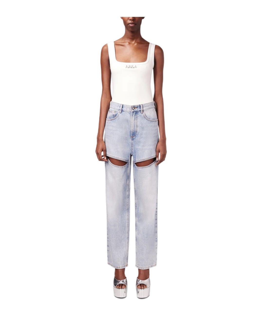 AREA Голубые хлопковые прямые джинсы, фото 3