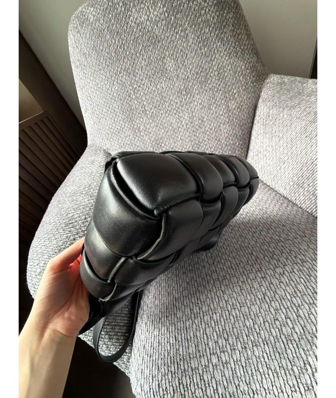 BOTTEGA VENETA Черная кожаная сумка через плечо, фото 8