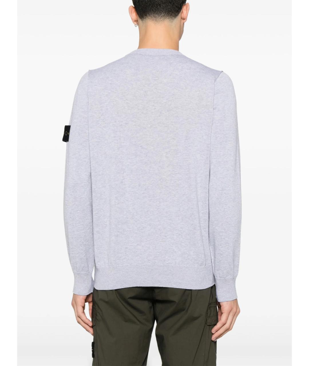 STONE ISLAND Серый хлопковый джемпер / свитер, фото 4