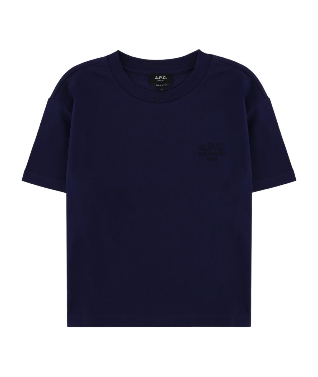 A.P.C. Синяя хлопковая футболка, фото 1