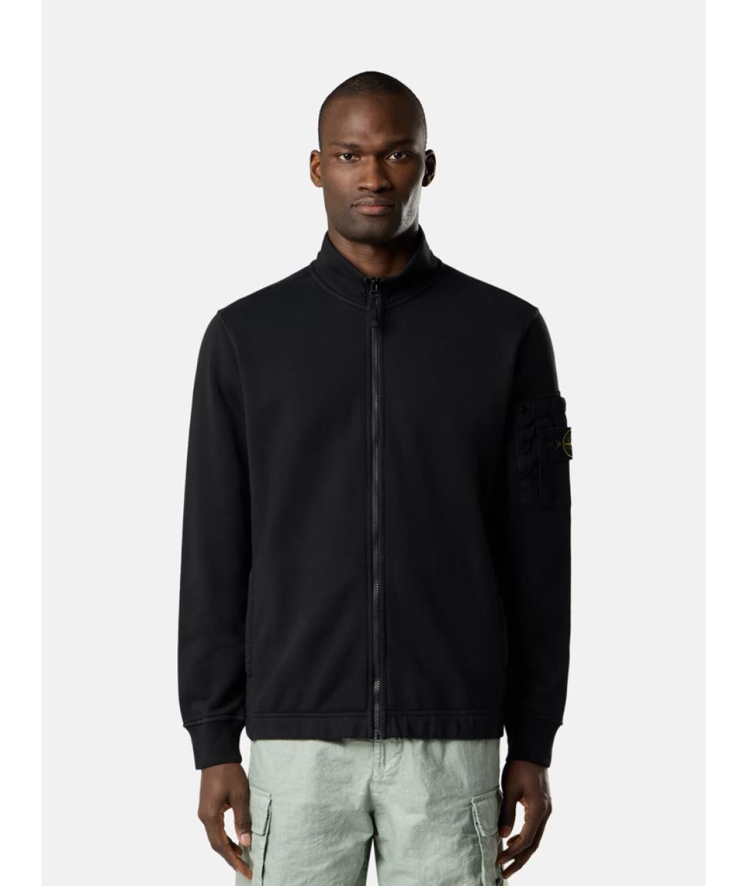 STONE ISLAND Черный хлопковый джемпер / свитер, фото 2