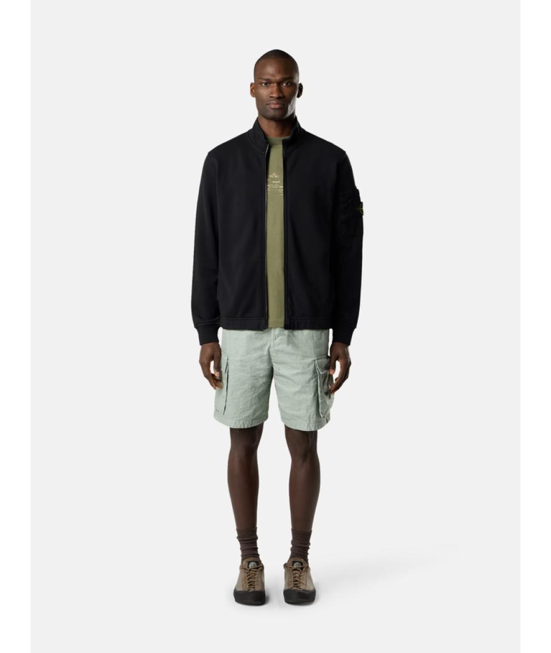 STONE ISLAND Черный хлопковый джемпер / свитер, фото 3