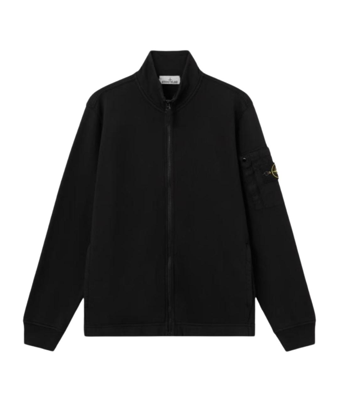 STONE ISLAND Черный хлопковый джемпер / свитер, фото 1